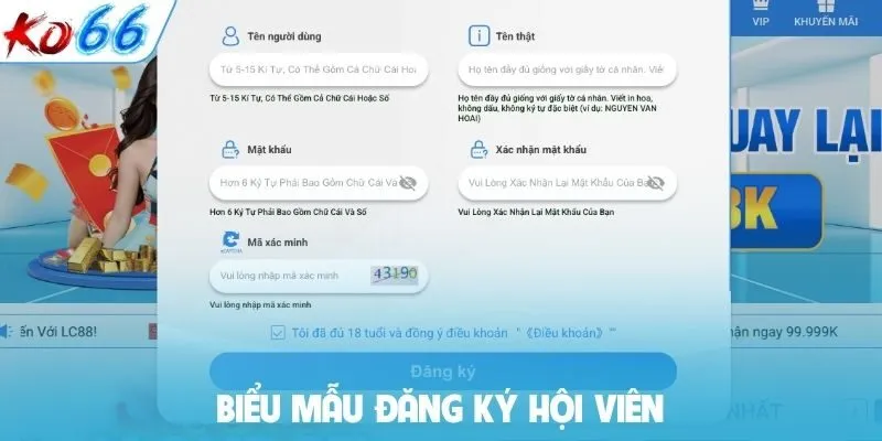 Biểu mẫu đăng ký hội viên
